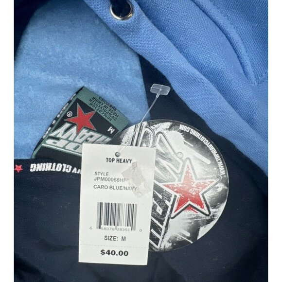 Vintage JNCO Style Hoodie Mens Medium Blue Muscle Car Sweatshirt Top Heavy NEW - Picture 7 of 11